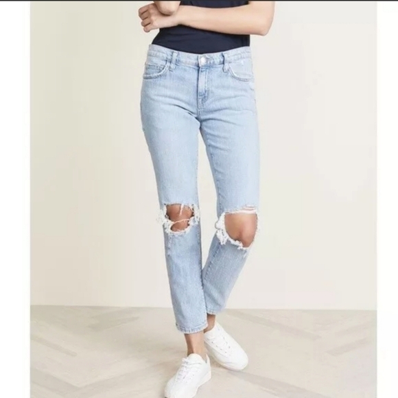 Current elliot Jeans Sz 26 The Fling Destroy Slim Straight Light Wash - Picture 1 of 8